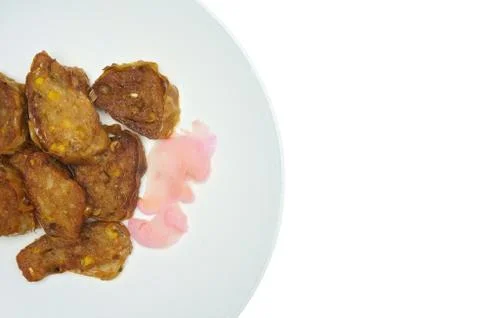 Deep fried roll vegetarian with ginger pickled Stock Photos