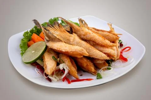 Deep fried salmon wing Stock Photos