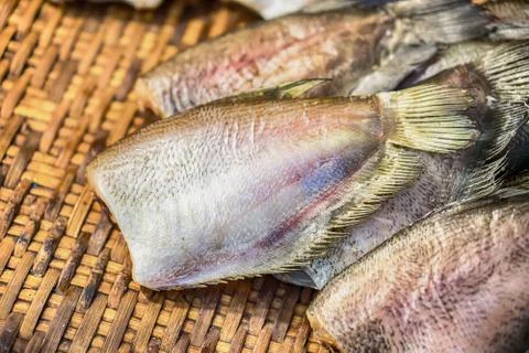 Deep fried salted fish Stock Photos