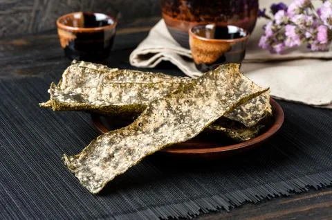 Deep fried seaweed Stock Photos