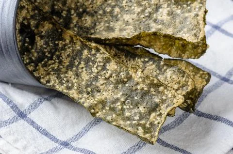 Deep fried seaweed Stock Photos