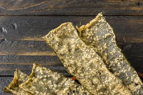 Deep fried seaweed Foto stock