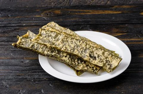 Deep fried seaweed Stock Photos