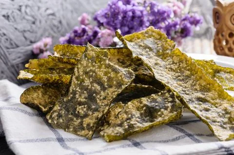 Deep fried seaweed Stock Photos