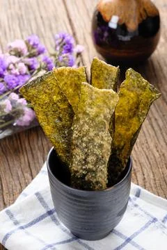 Deep fried seaweed Stock Photos