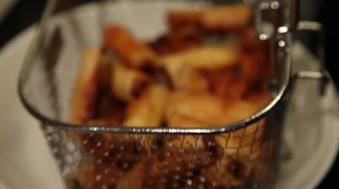 Deep Fried Spring Rolls Stock Footage 42711083