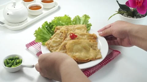 Deep fried tempeh or Tempe goreng is a traditional food from Indonesia Stock Footage 243798686