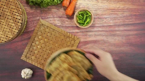 Deep fried tempeh or Tempe goreng is a traditional food from Indonesia Stock Footage 243798707