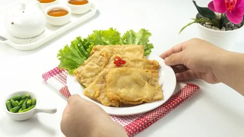 Deep fried tempeh or Tempe goreng is a traditional food from Indonesia Stock Photos