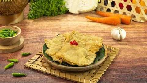 Deep fried tempeh or Tempe goreng is a traditional food from Indonesia Stock Photos