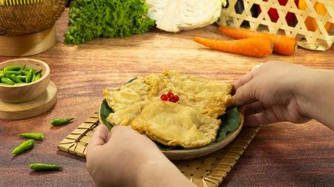 Deep fried tempeh or Tempe goreng is a traditional food from Indonesia Stock-Fotos