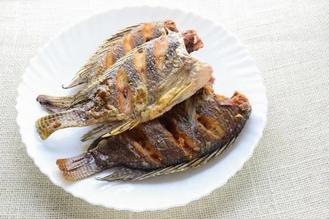 Deep Fried Tilapia Fish Stock Photos