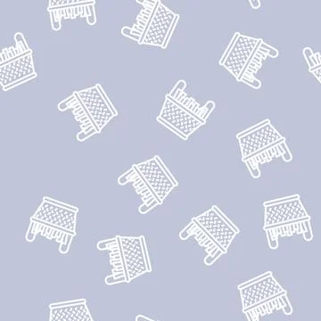 Deep fry potatoes line vector seamless pattern 스톡 일러스트