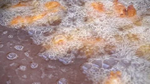 Deep Frying Chicken Pieces Stock Footage 97060201