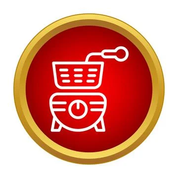 Deep frying machine kitchen appliance cooking equipment icon 스톡 일러스트