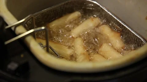Deep Frying Spring Rolls Video stock 42711066