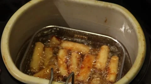 Deep Frying Spring Rolls Video stock 42711135
