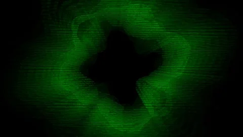 Deep green abstract particles on black background Video stock 300473000