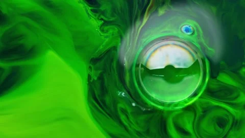 Deep green and yellow inks abstract background. Stock-Footage 156476083