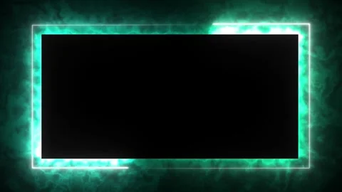 Deep green effect neon glowing frame background. repetitive motion animation Video stock 307578713