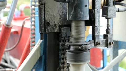 Deep ground drilling machine Stock Footage 92501580