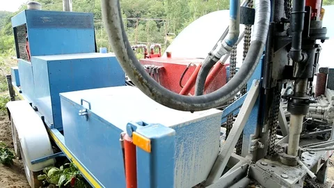Deep ground drilling machine Stock Footage 92501588