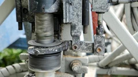 Deep ground drilling machine Stock Footage 92501626