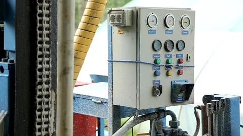 Deep ground drilling machine Stock Footage 92501678