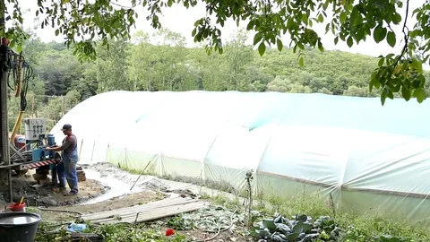 Deep ground drilling machine Stock Footage 92501706