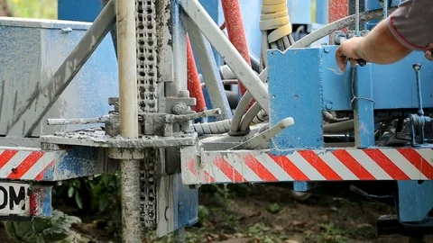 Deep ground drilling machine Stock Footage 92501707