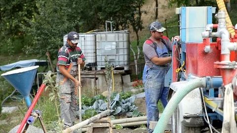 Deep ground drilling machine Stock Footage 92501770