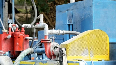 Deep ground drilling machine Stock Footage 92501801