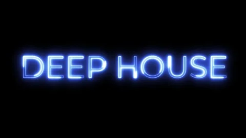 Deep House Neon Text Animation | Modern Electronic Music Visual Stock Footage 320880200