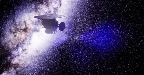 Deep impact mission exploring space and studying celestial phenomena Stock Illustration