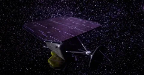 Deep impact mission spacecraft exploring the depths of space Stock Illustration