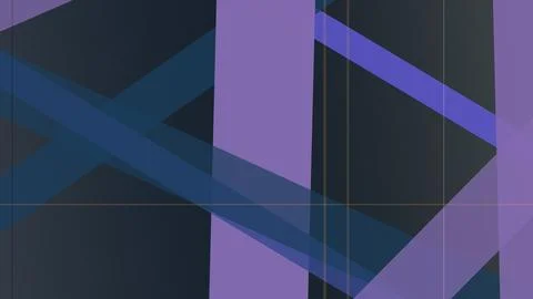 Deep indigo fields, intersecting blue lines, and lavender planes create a s.. Illustrazione stock