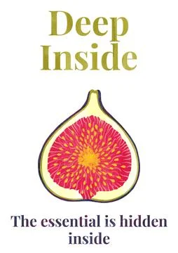 Deep Inside  Fig Watercolor Printable Wall Art Poster Stock Illustration