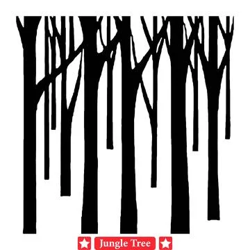 Deep Jungle Exploration  Authentic Vector Tree Silhouette Bundle Stock Illustration