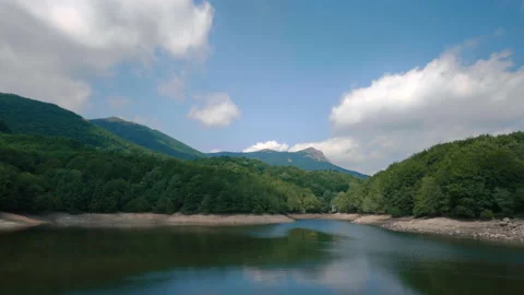 Deep lake and high trees in Montseny mountains Stock Footage 169280263