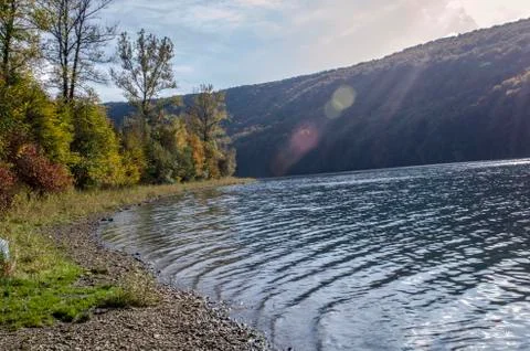 Deep lake in the sun Stock Photos