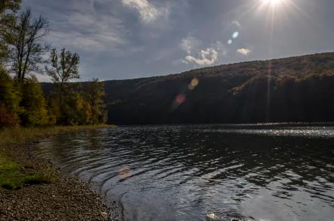 Deep lake in the sun Stock Photos