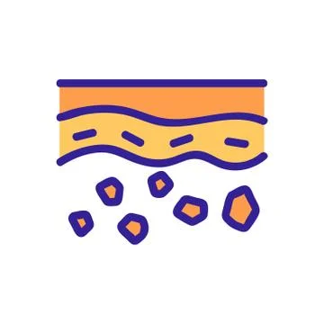 Deep layer of stones in soil icon vector outline illustration イラスト素材