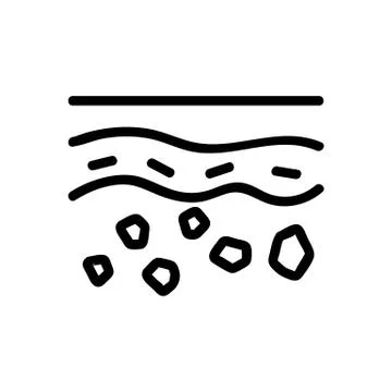 Deep layer of stones in soil icon vector outline illustration イラスト素材