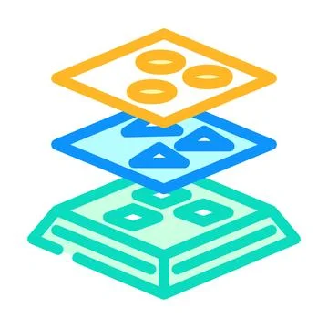 Deep layers machine learning color icon vector illustration Stock Illustration