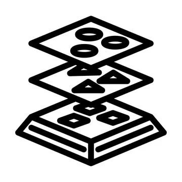 Deep layers machine learning line icon vector illustration 库存插图