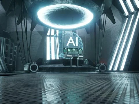 Deep learning AI concept Illustrazione stock