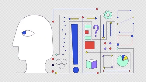 Deep learning AI line 2D animation Stock Footage 271589206