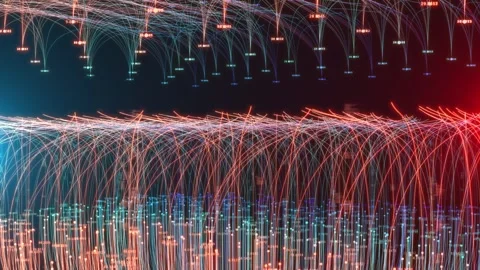 Deep Learning AI Neural Network and Simulated Machine Intelligence Stock Footage 271317699