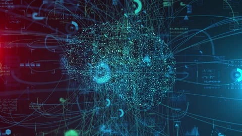 Deep Learning AI Systems Automated Data Recognition, background animation Stock Footage 317806809