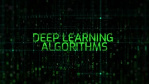 Deep Learning Algorithms Animation on Digital Background Vídeos de archivo 343461570